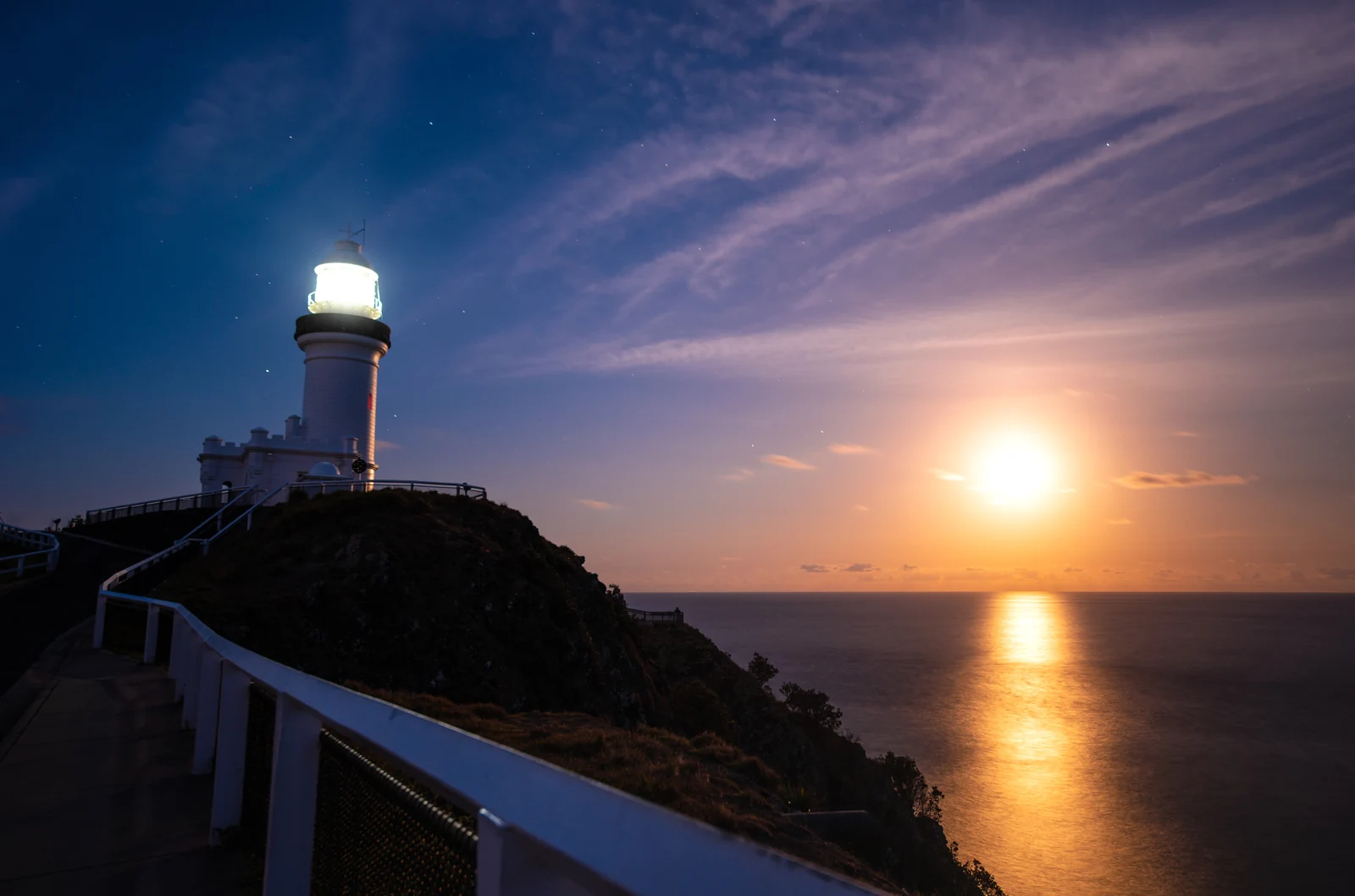 Moonrise over Byron Bay lighthouse